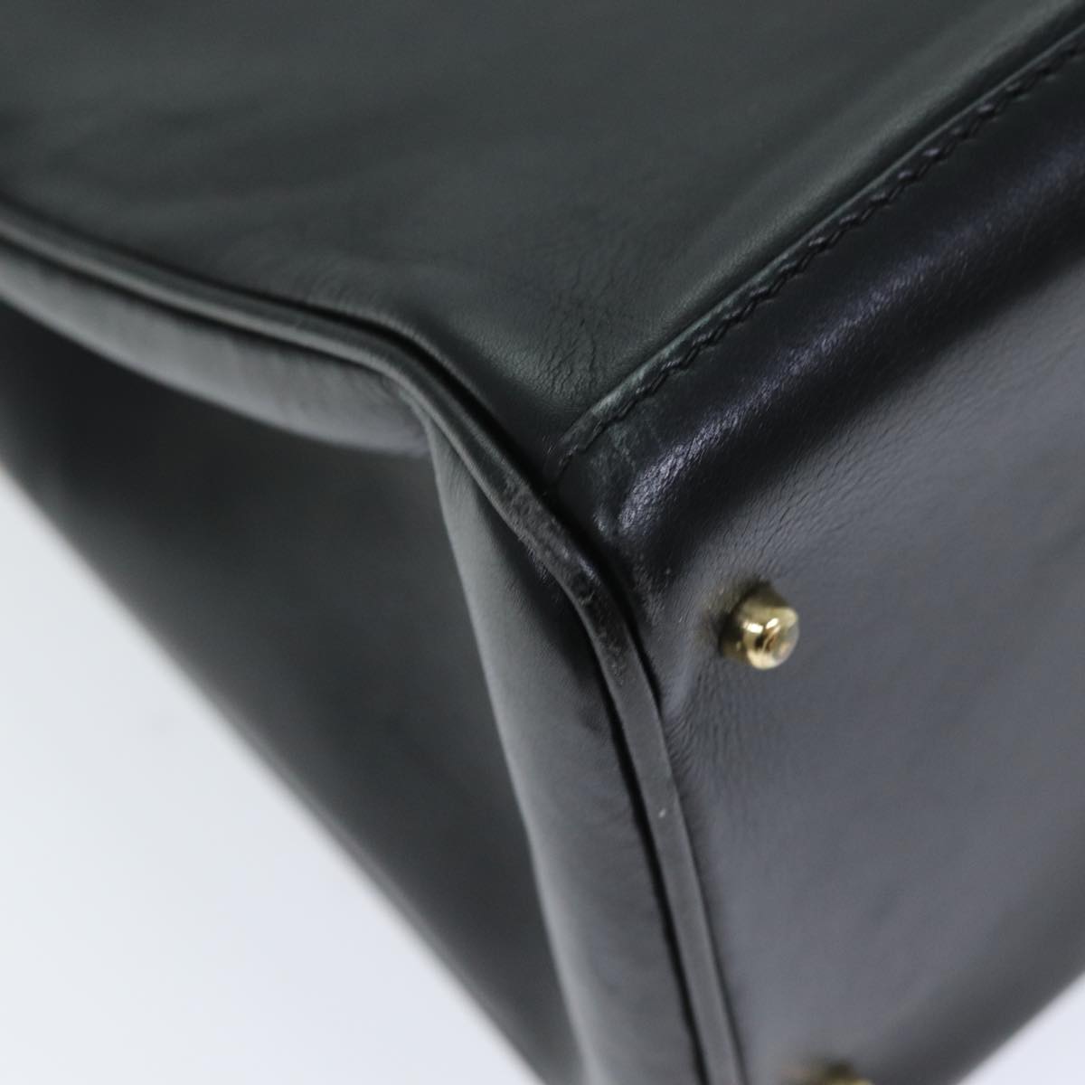 GUCCI Bamboo Hand Bag Leather 2way Black 002 123 0322 ep4124