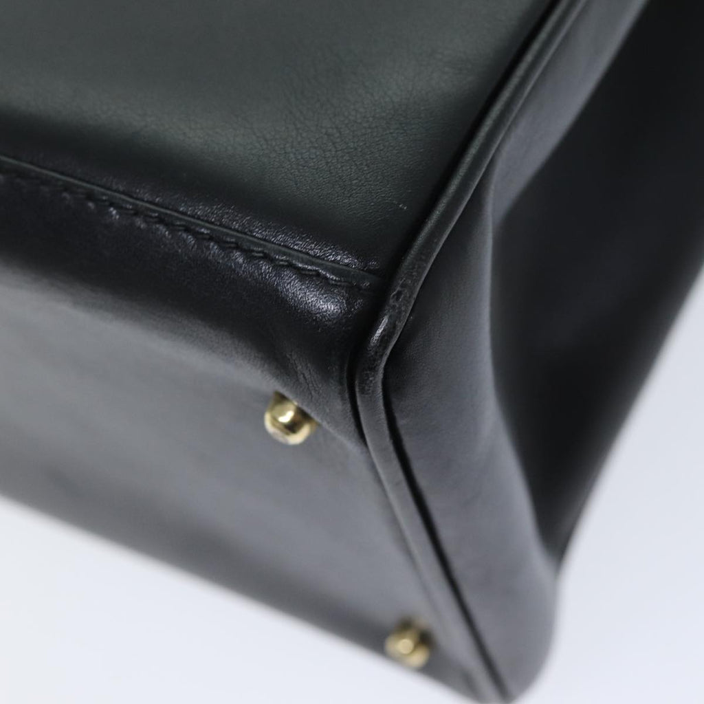 GUCCI Bamboo Hand Bag Leather 2way Black 002 123 0322 ep4124