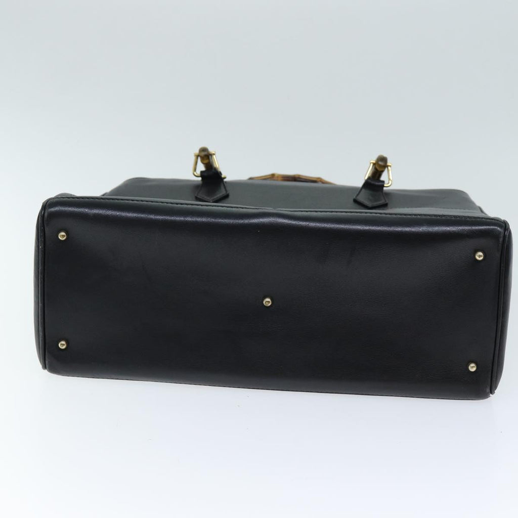 GUCCI Bamboo Hand Bag Leather 2way Black 002 123 0322 ep4124