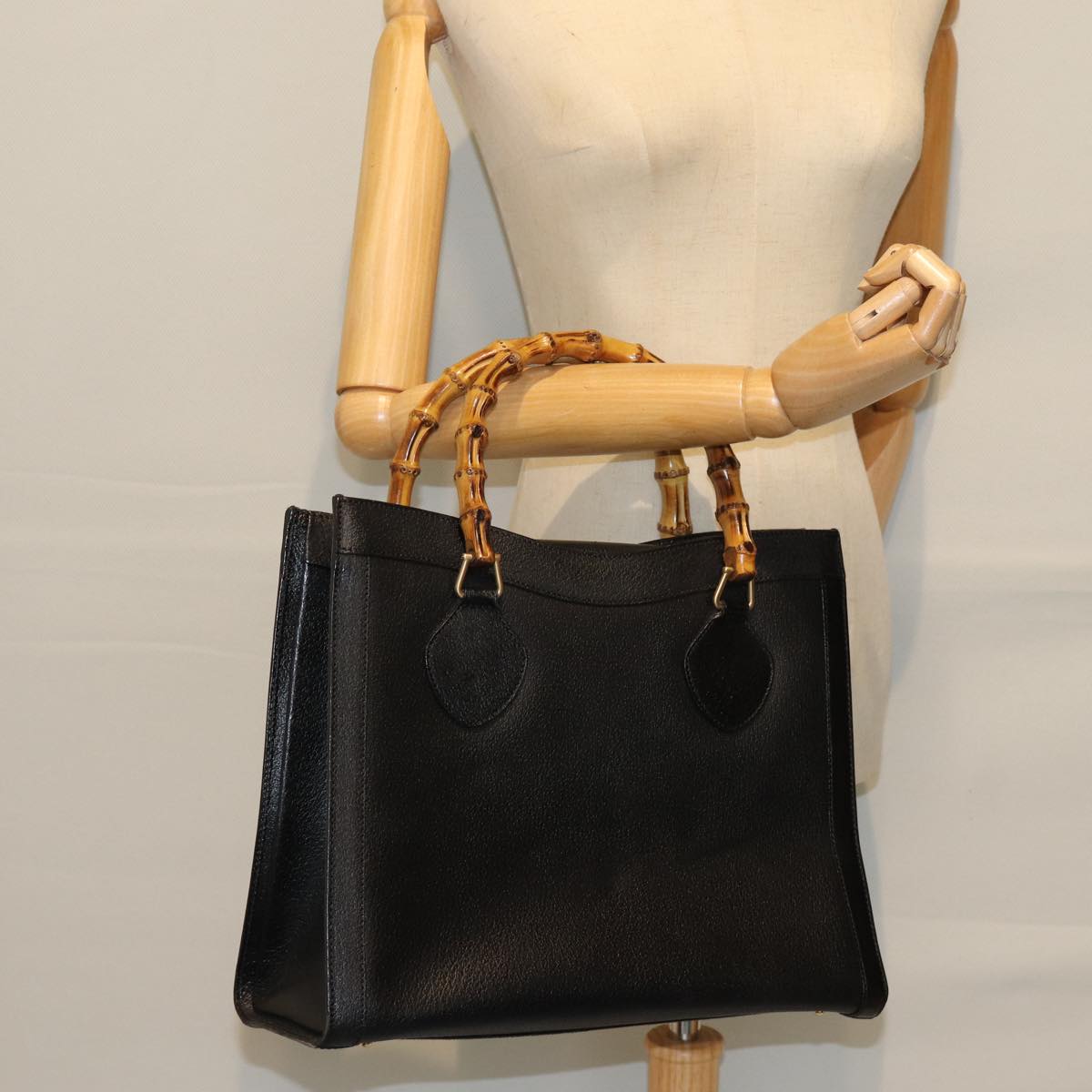 GUCCI Bamboo Hand Bag Leather Black 002 1095 0260 ep4125