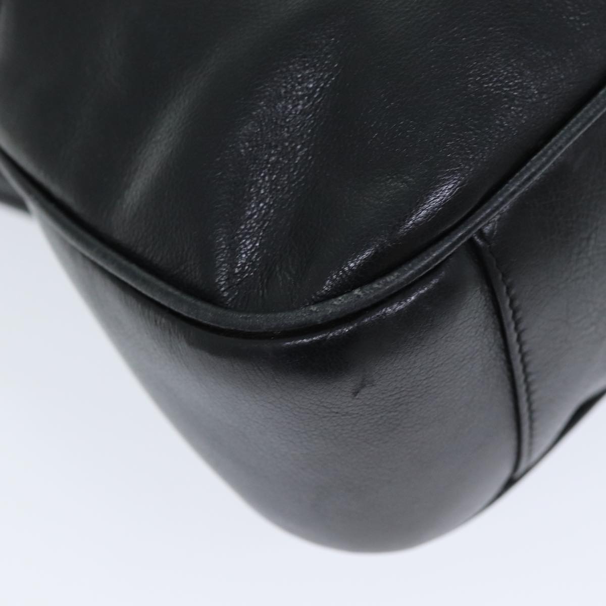GUCCI Bamboo Hand Bag Leather 2way Black 001 1638 2615 ep4131