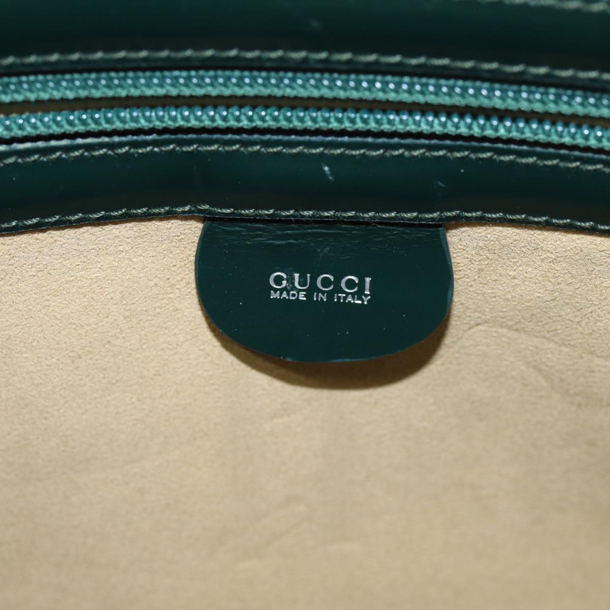 GUCCI Bamboo Hand Bag Enamel Green 015 1521 3675 ep4132