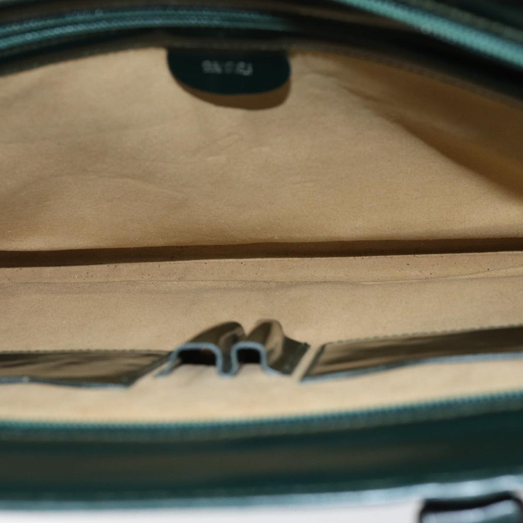 GUCCI Bamboo Hand Bag Enamel Green 015 1521 3675 ep4132