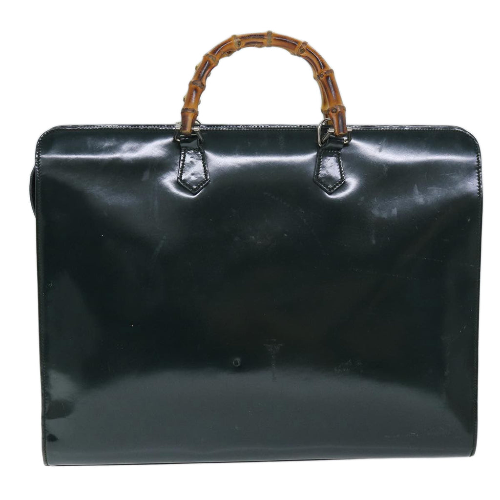 GUCCI Bamboo Hand Bag Enamel Green 015 1521 3675 ep4132