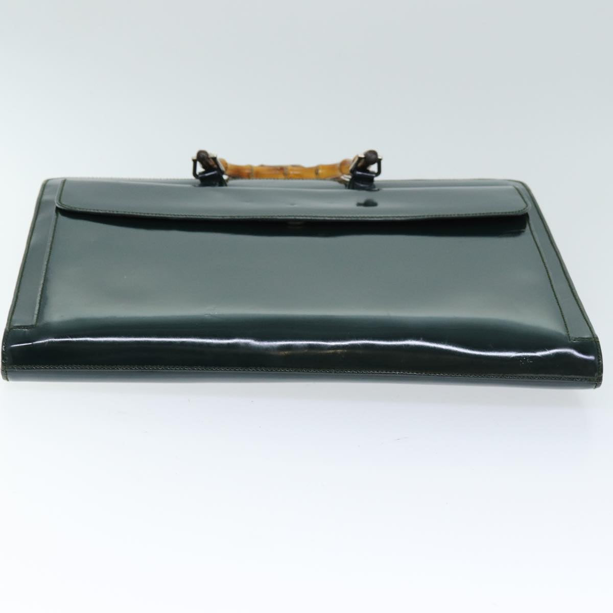 GUCCI Bamboo Hand Bag Enamel Green 015 1521 3675 ep4132