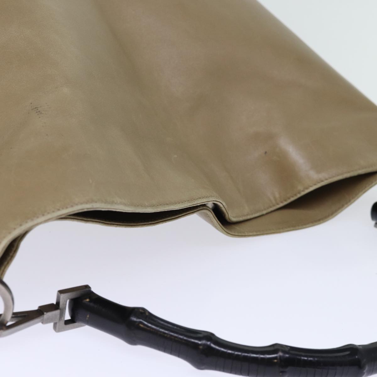 GUCCI Bamboo Hand Bag Leather Beige ep4133