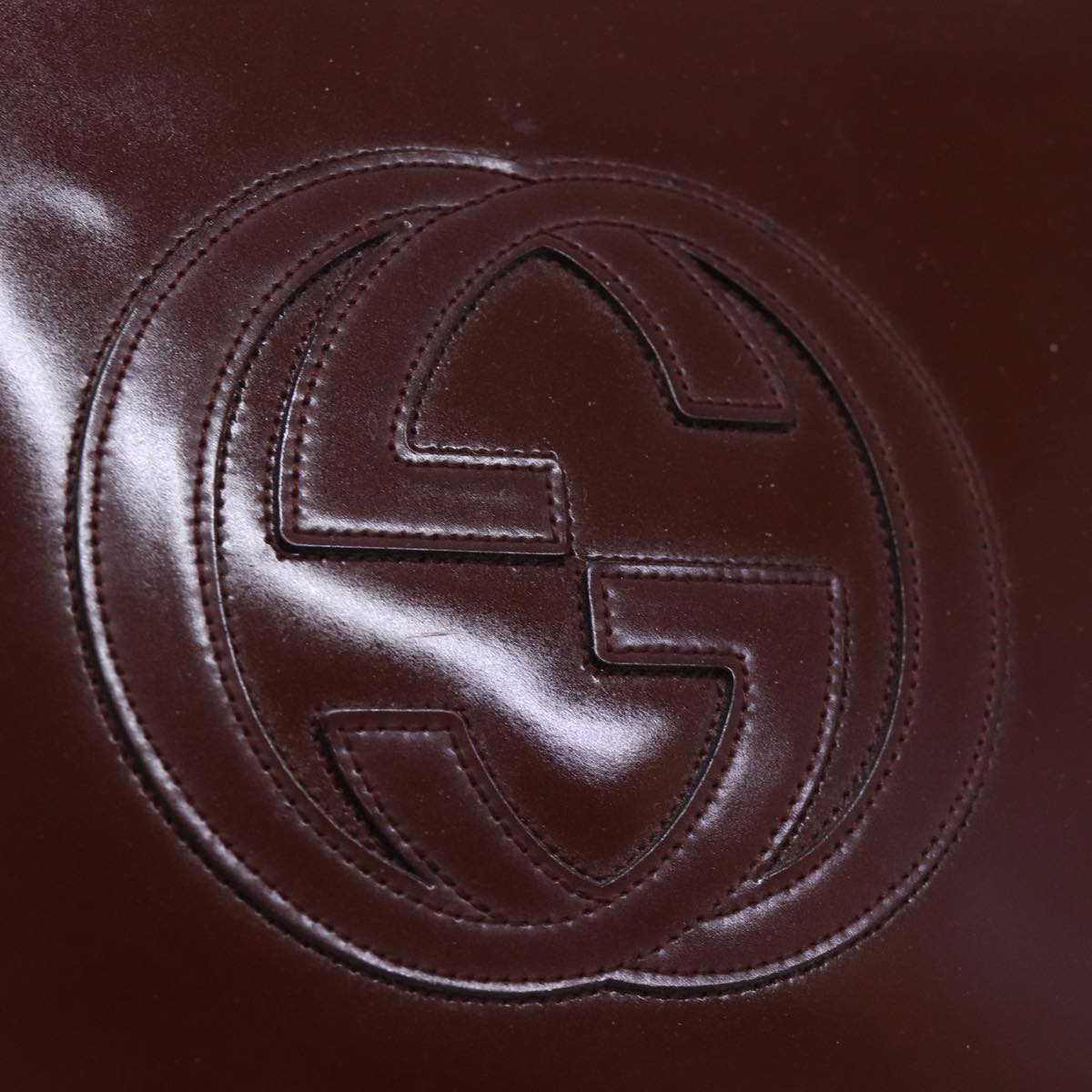 GUCCI Hand Bag Enamel Brown 007 2046 0249 ep4150