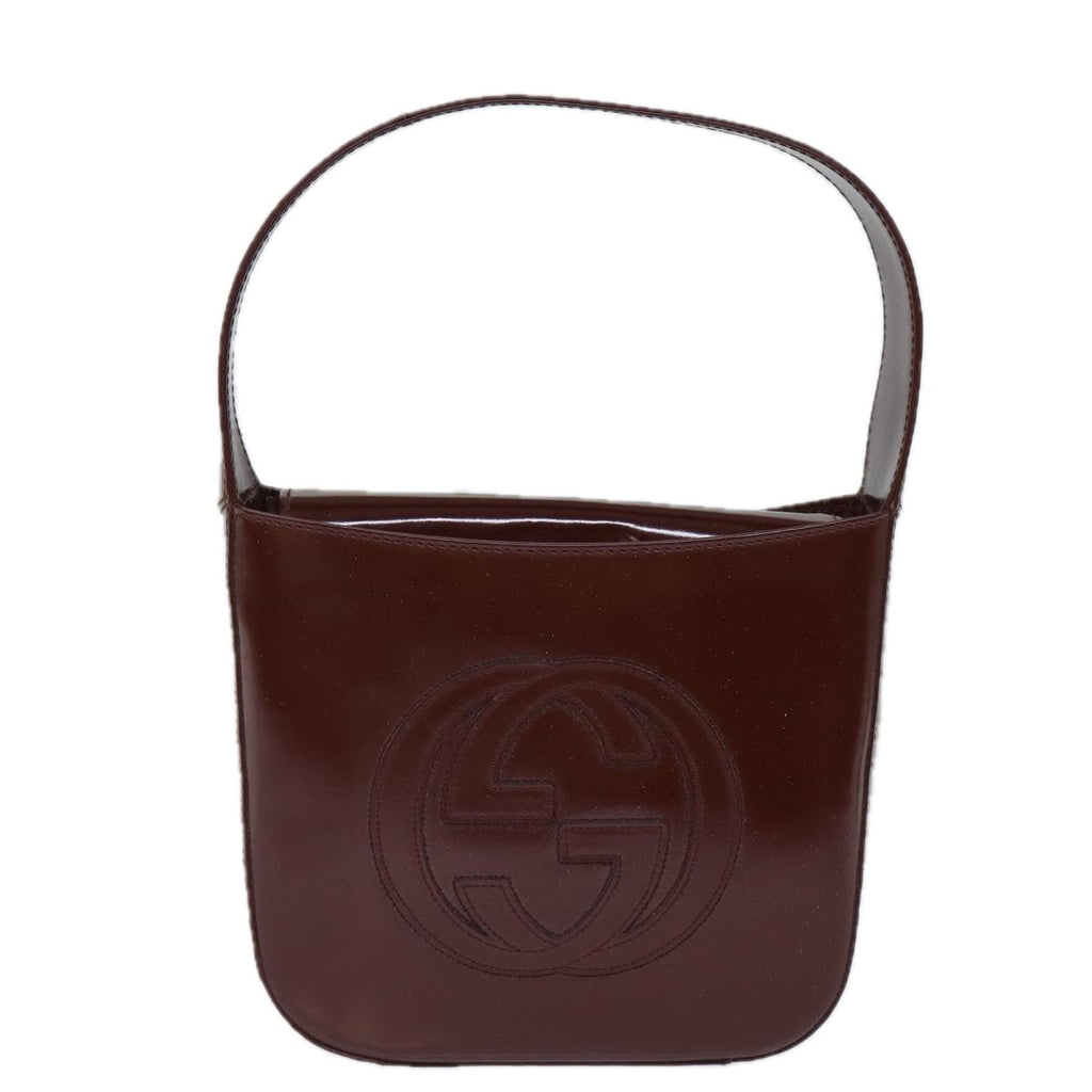 GUCCI Hand Bag Enamel Brown 007 2046 0249 ep4150