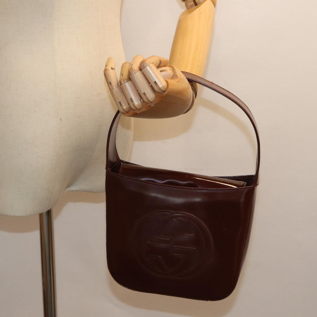 GUCCI Hand Bag Enamel Brown 007 2046 0249 ep4150