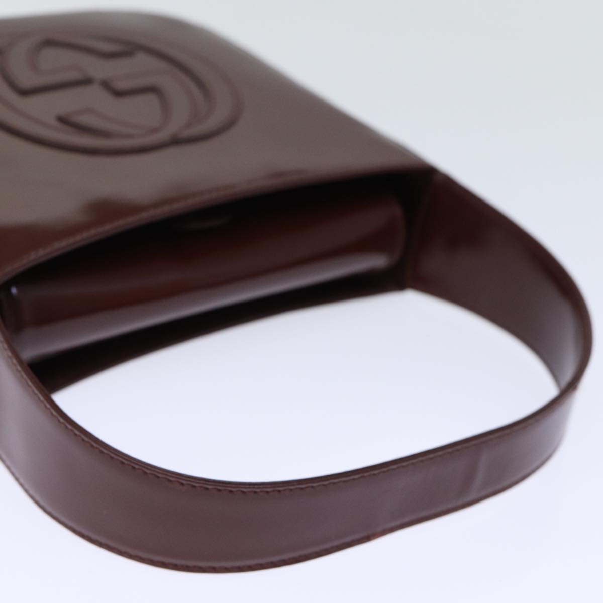 GUCCI Hand Bag Enamel Brown 007 2046 0249 ep4150