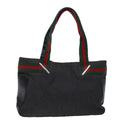 GUCCI Web Sherry Line Tote Bag Denim Black Red Green 73983 ep4159