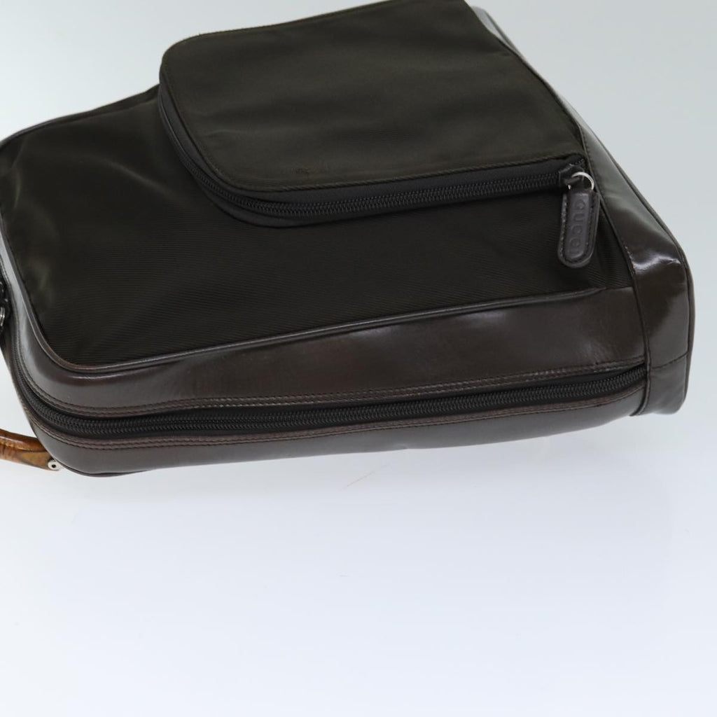 GUCCI Bamboo Body Bag Nylon Khaki 003 2058 0059 5 ep4187