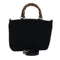 GUCCI Bamboo Hand Bag Canvas 2way Black 000 1998 0540 ep4188