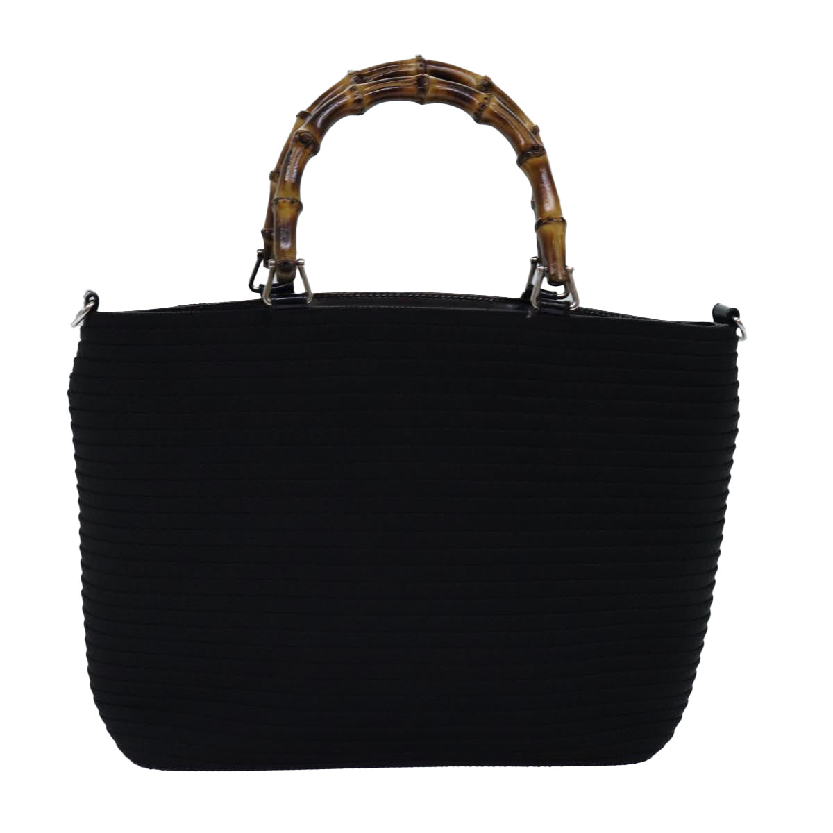 GUCCI Bamboo Hand Bag Canvas 2way Black 000 1998 0540 ep4188