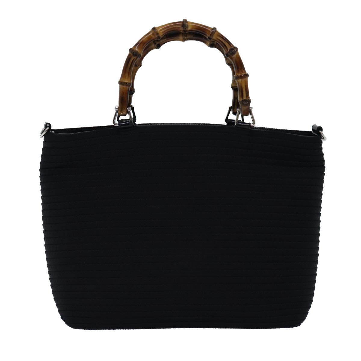 GUCCI Bamboo Hand Bag Canvas 2way Black 000 1998 0540 ep4188