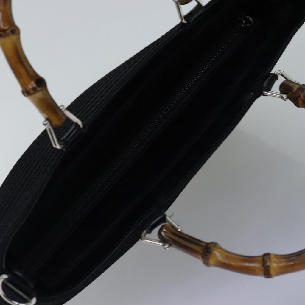 GUCCI Bamboo Hand Bag Canvas 2way Black 000 1998 0540 ep4188