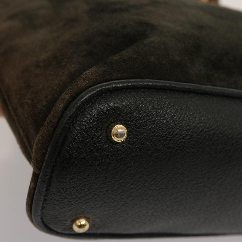 GUCCI Bamboo Hand Bag Suede Khaki 000 2865 0290 ep4189