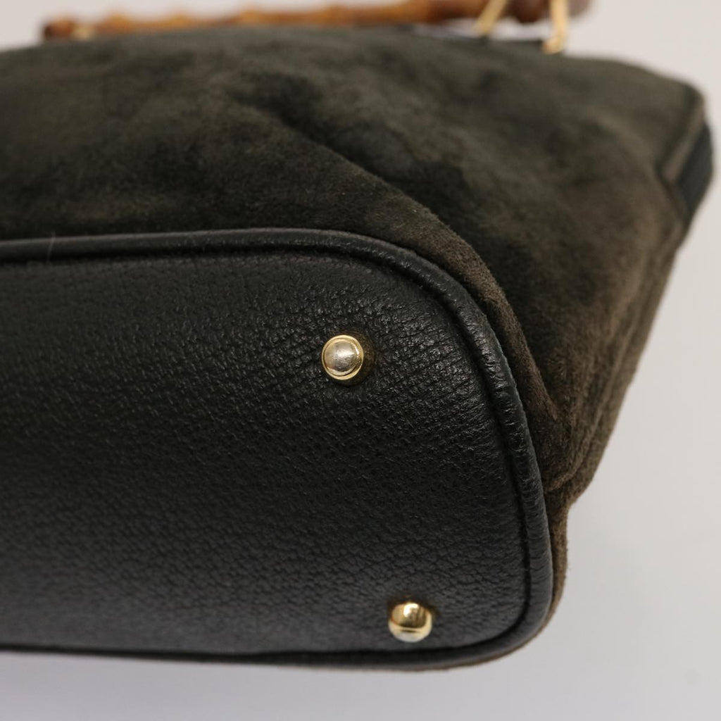 GUCCI Bamboo Hand Bag Suede Khaki 000 2865 0290 ep4189