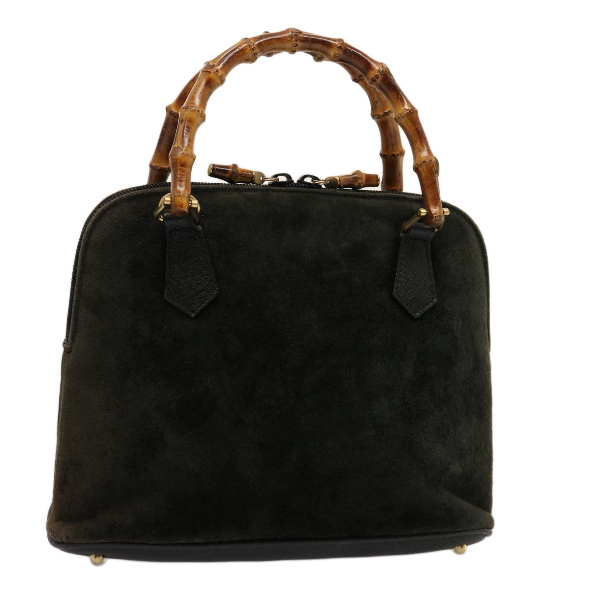 GUCCI Bamboo Hand Bag Suede Khaki 000 2865 0290 ep4189