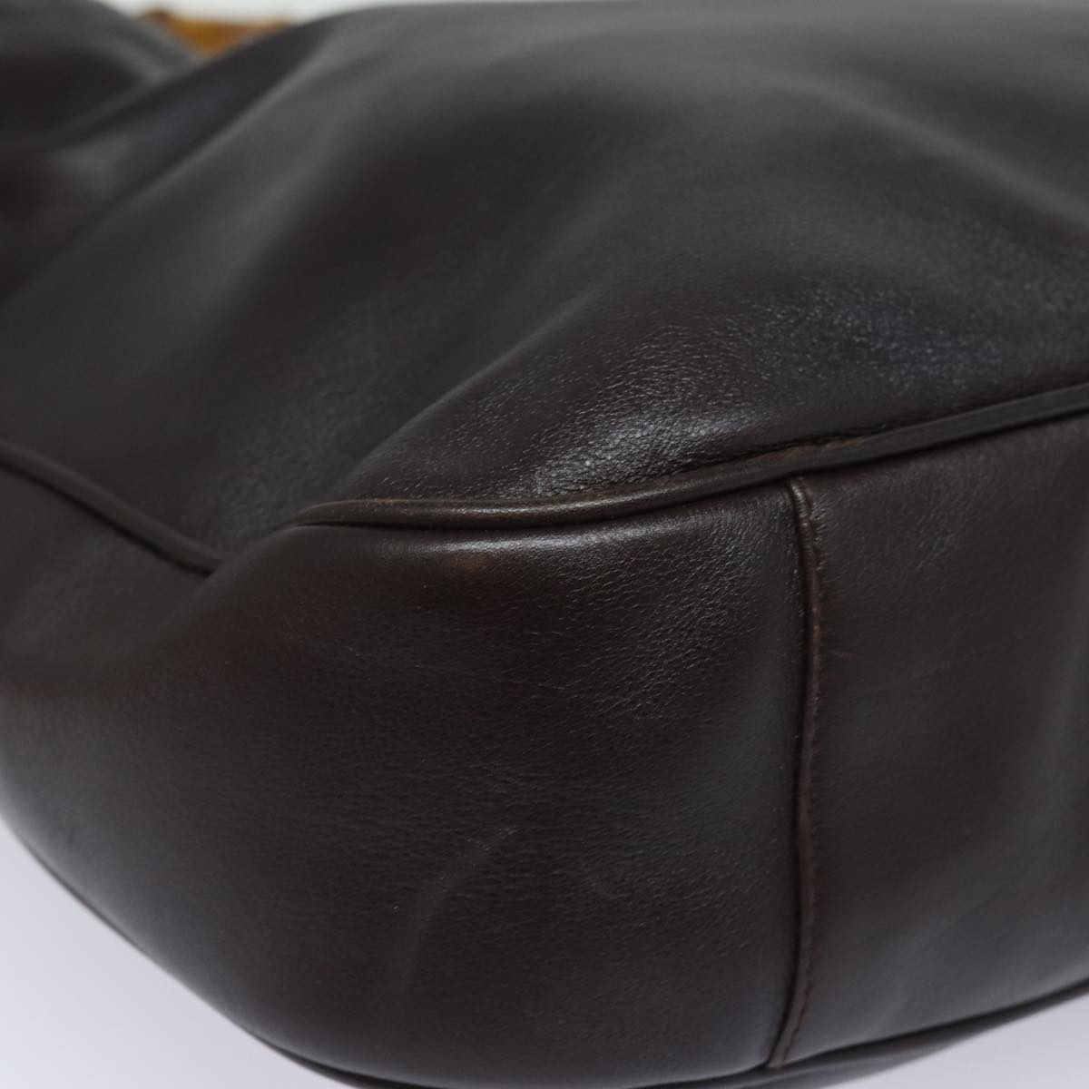 GUCCI Bamboo Hand Bag Nylon Brown 0011877 2123 ep4196