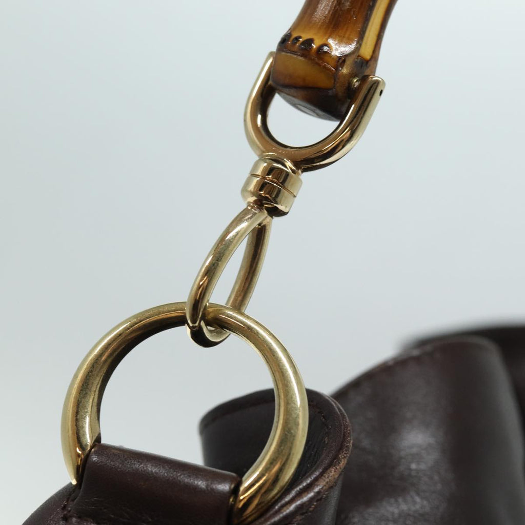 GUCCI Bamboo Hand Bag Nylon Brown 0011877 2123 ep4196