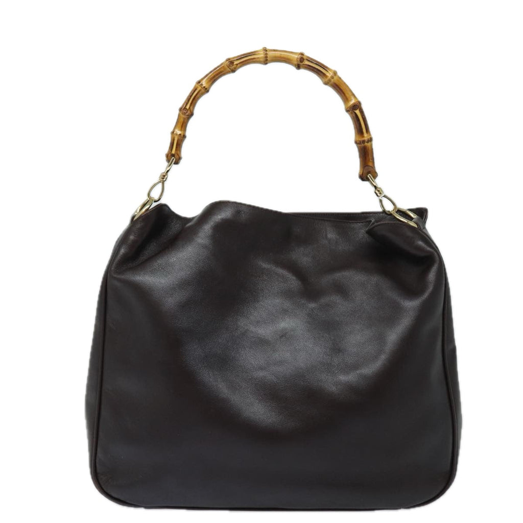 GUCCI Bamboo Hand Bag Nylon Brown 0011877 2123 ep4196