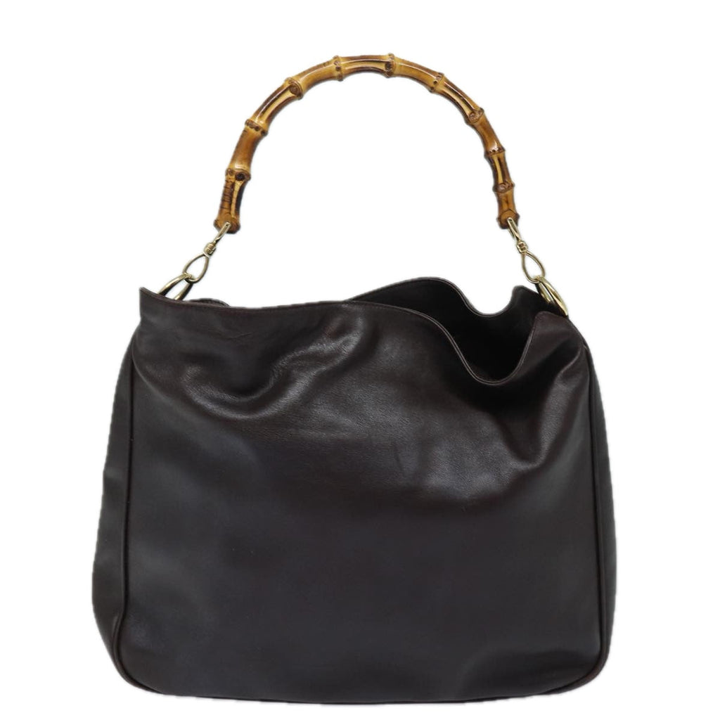 GUCCI Bamboo Hand Bag Nylon Brown 0011877 2123 ep4196