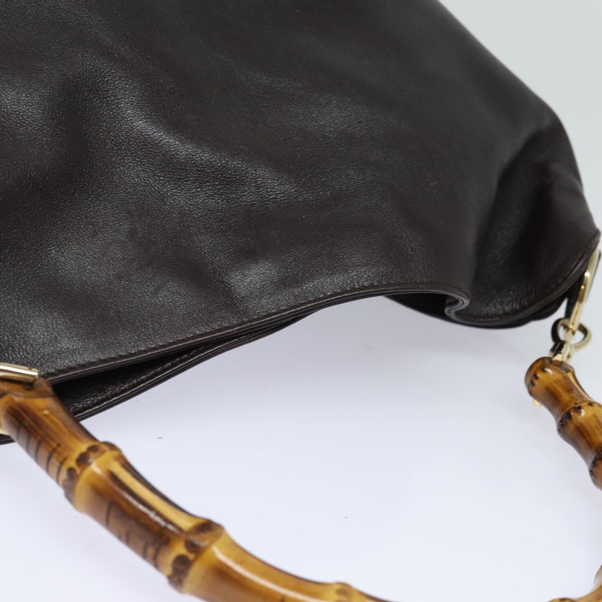 GUCCI Bamboo Hand Bag Nylon Brown 0011877 2123 ep4196