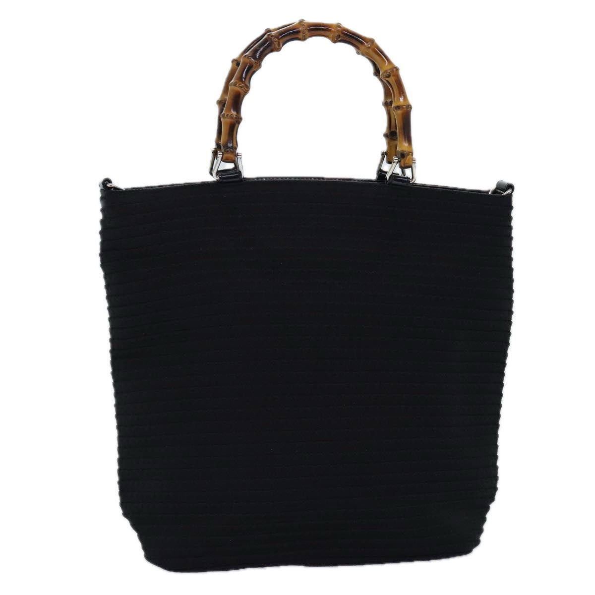 GUCCI Bamboo Hand Bag Canvas Black 002 1998 0441 ep4202