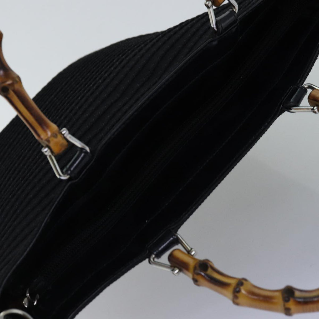 GUCCI Bamboo Hand Bag Canvas Black 002 1998 0441 ep4202