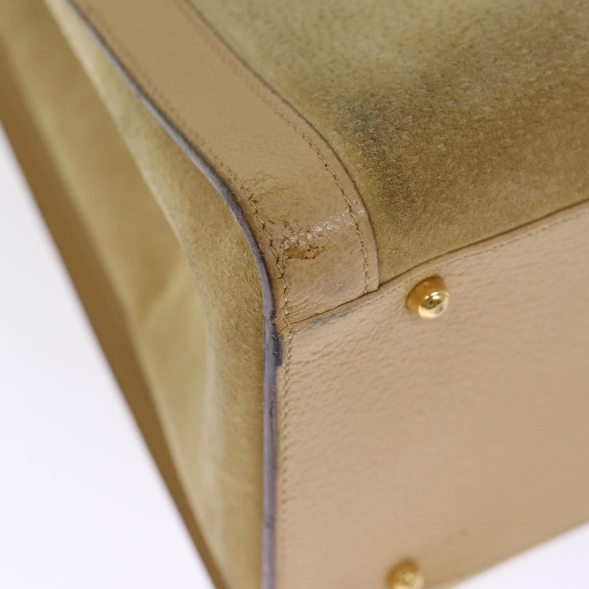 GUCCI Bamboo Hand Bag Suede Leather Beige 002 1186 0260 ep4206