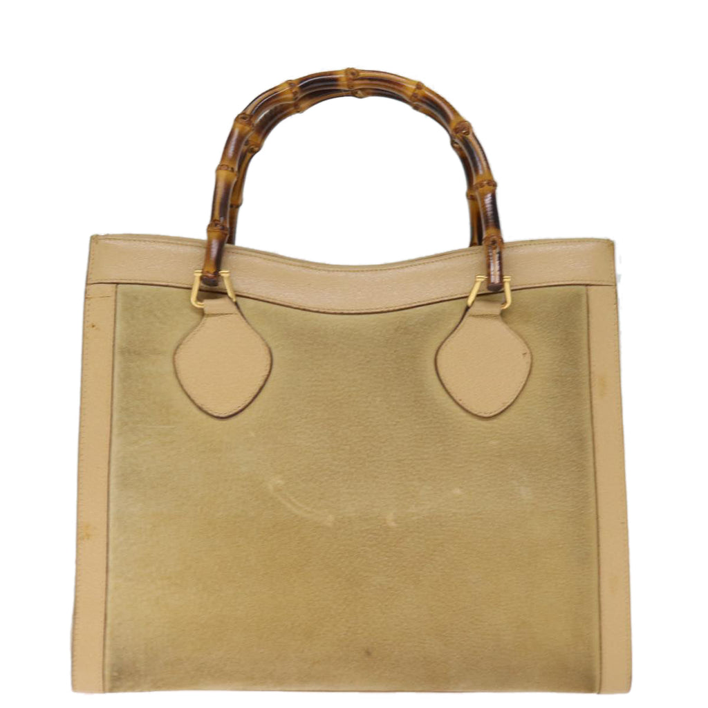 GUCCI Bamboo Hand Bag Suede Leather Beige 002 1186 0260 ep4206
