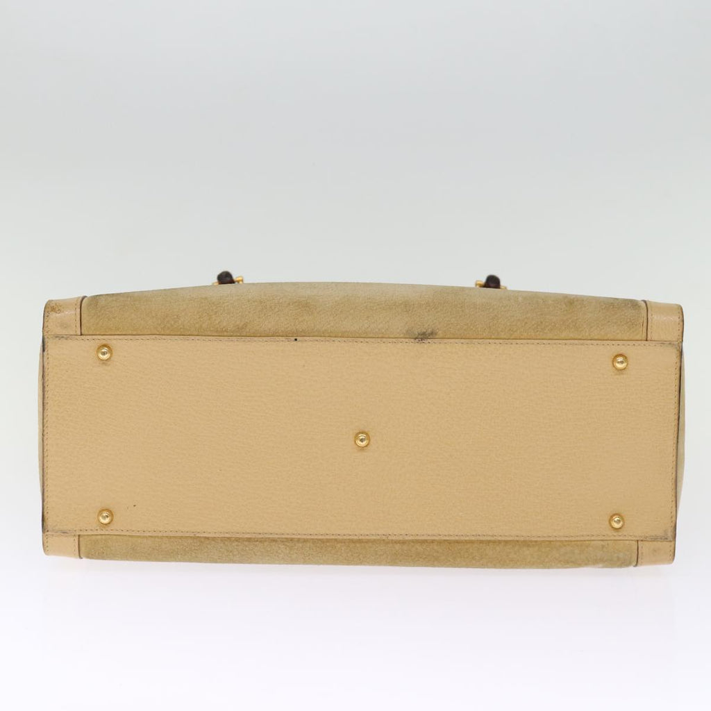 GUCCI Bamboo Hand Bag Suede Leather Beige 002 1186 0260 ep4206