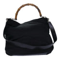 GUCCI Bamboo Hand Bag Nylon 2way Black ep4212