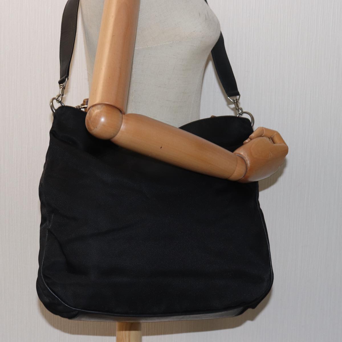 GUCCI Bamboo Hand Bag Nylon 2way Black ep4212