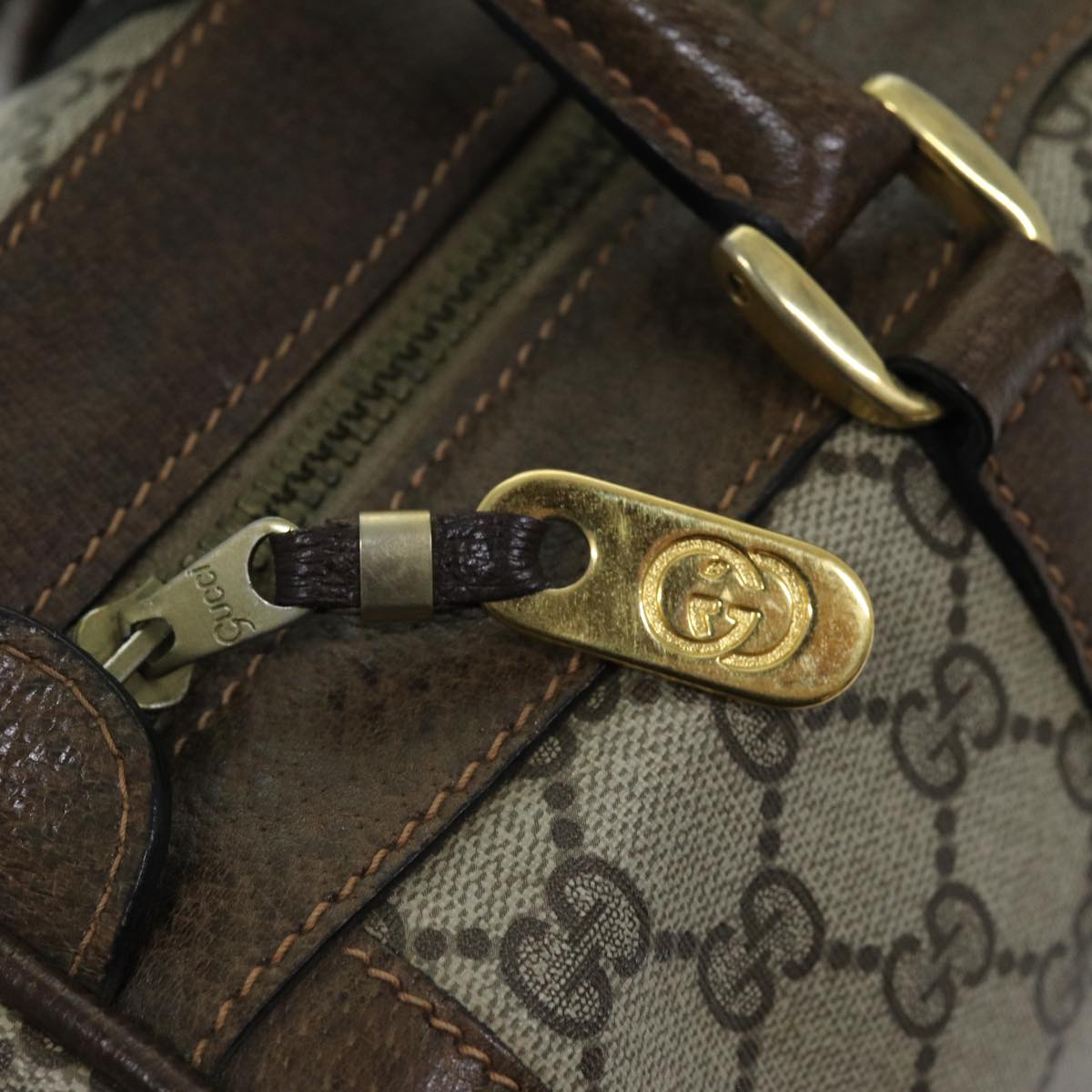 GUCCI GG Supreme Boston Bag PVC Beige ep4225