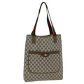GUCCI GG Supreme Web Sherry Line Tote Bag PVC Red Beige Green ep4242