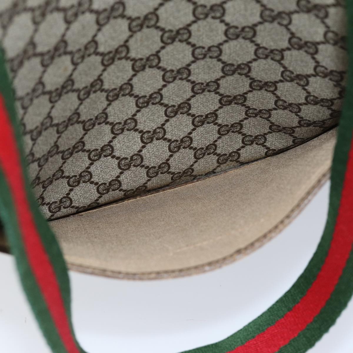 GUCCI GG Supreme Web Sherry Line Tote Bag PVC Red Beige Green ep4242