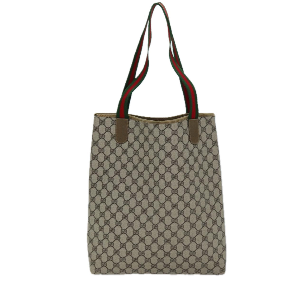 GUCCI GG Supreme Web Sherry Line Tote Bag PVC Red Beige Green ep4242