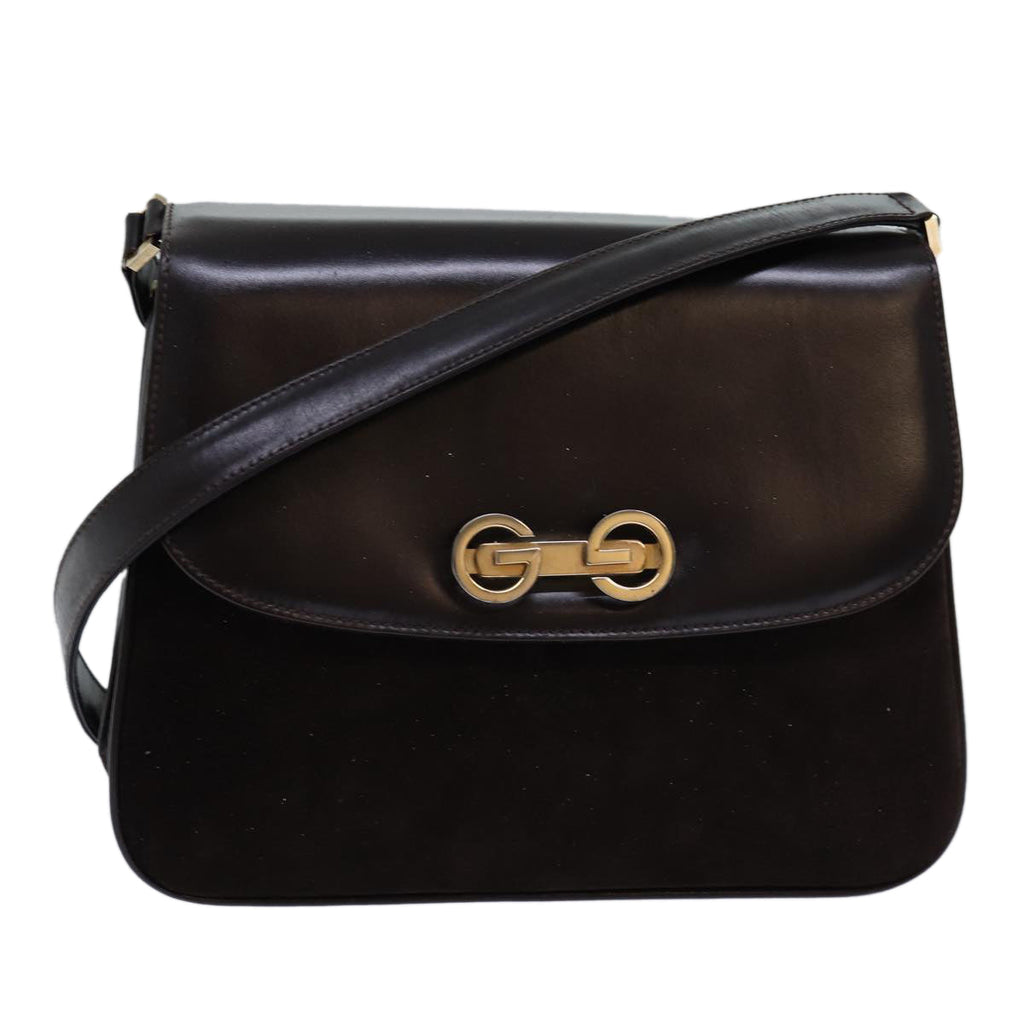 GUCCI Shoulder Bag Suede Leather Brown ep4243