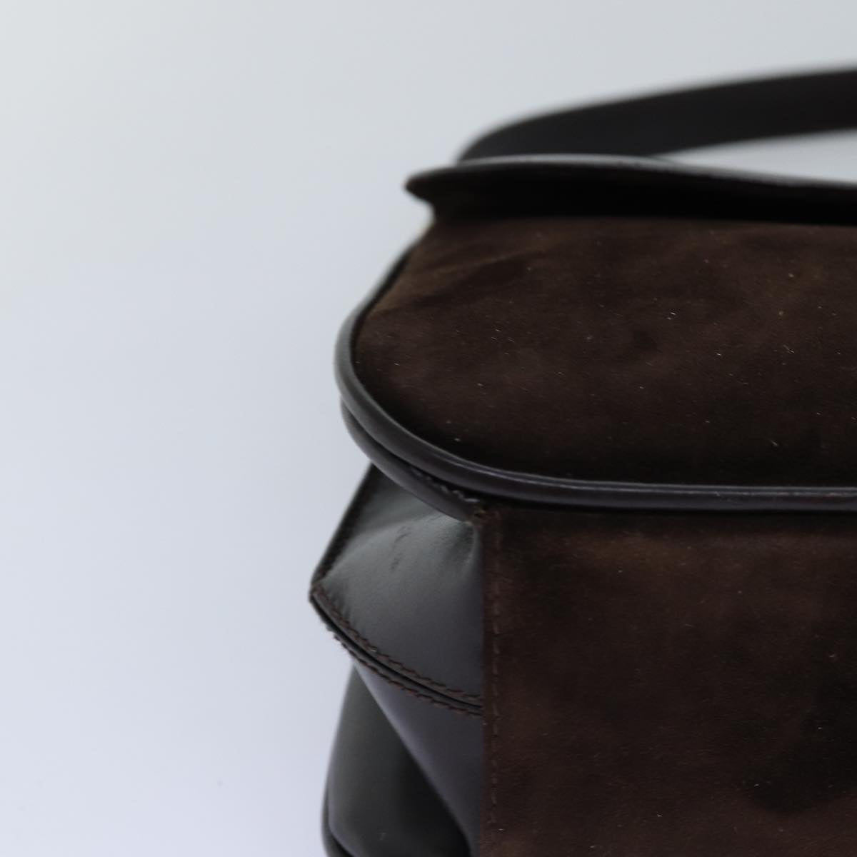 GUCCI Shoulder Bag Suede Leather Brown ep4243