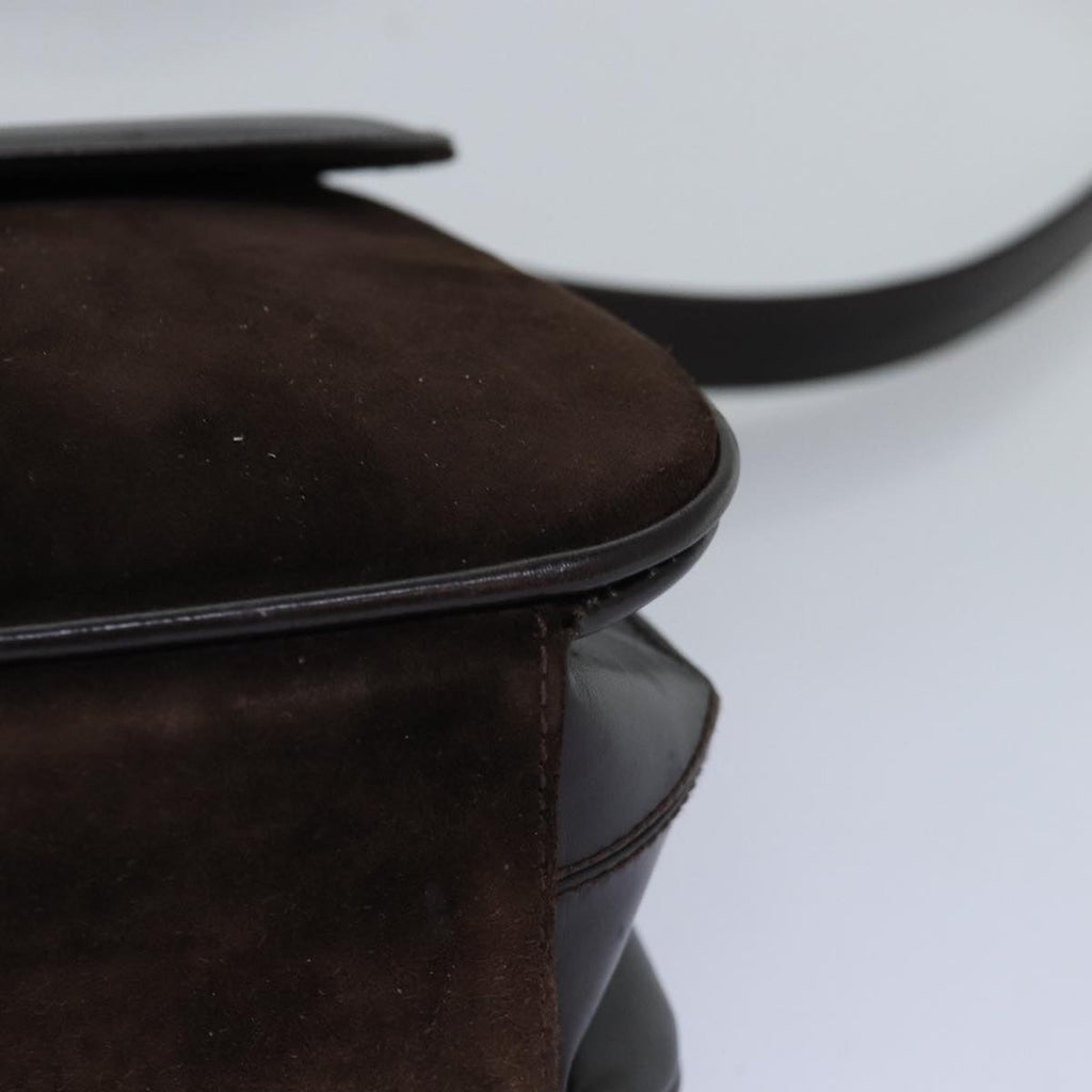 GUCCI Shoulder Bag Suede Leather Brown ep4243
