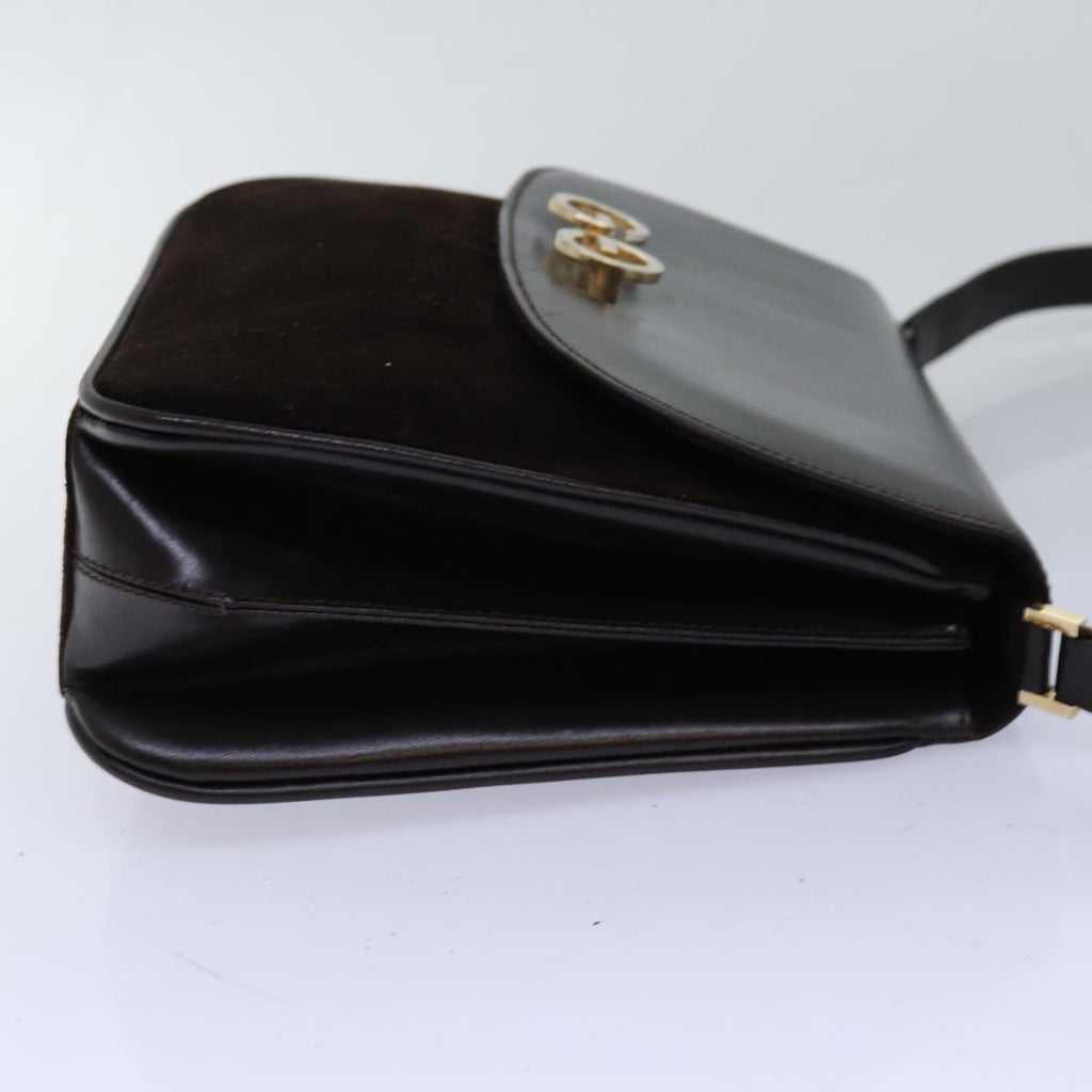 GUCCI Shoulder Bag Suede Leather Brown ep4243