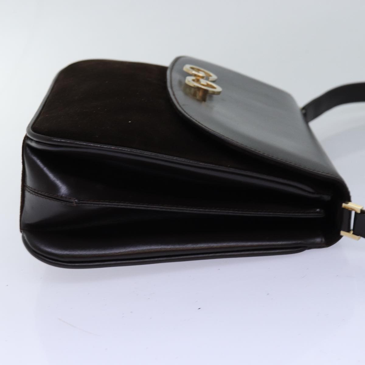 GUCCI Shoulder Bag Suede Leather Brown ep4243