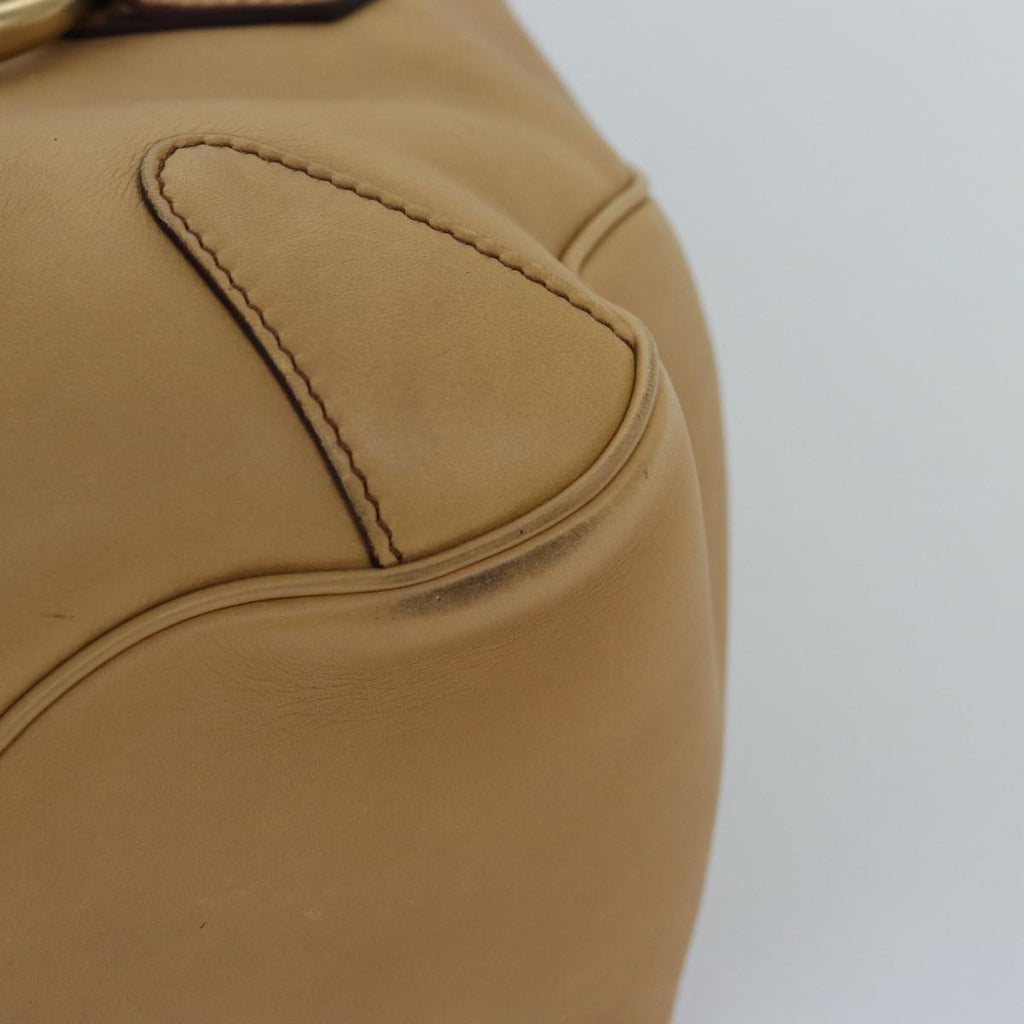 GUCCI Horsebit Shoulder Bag Leather Beige 120982 ep4250