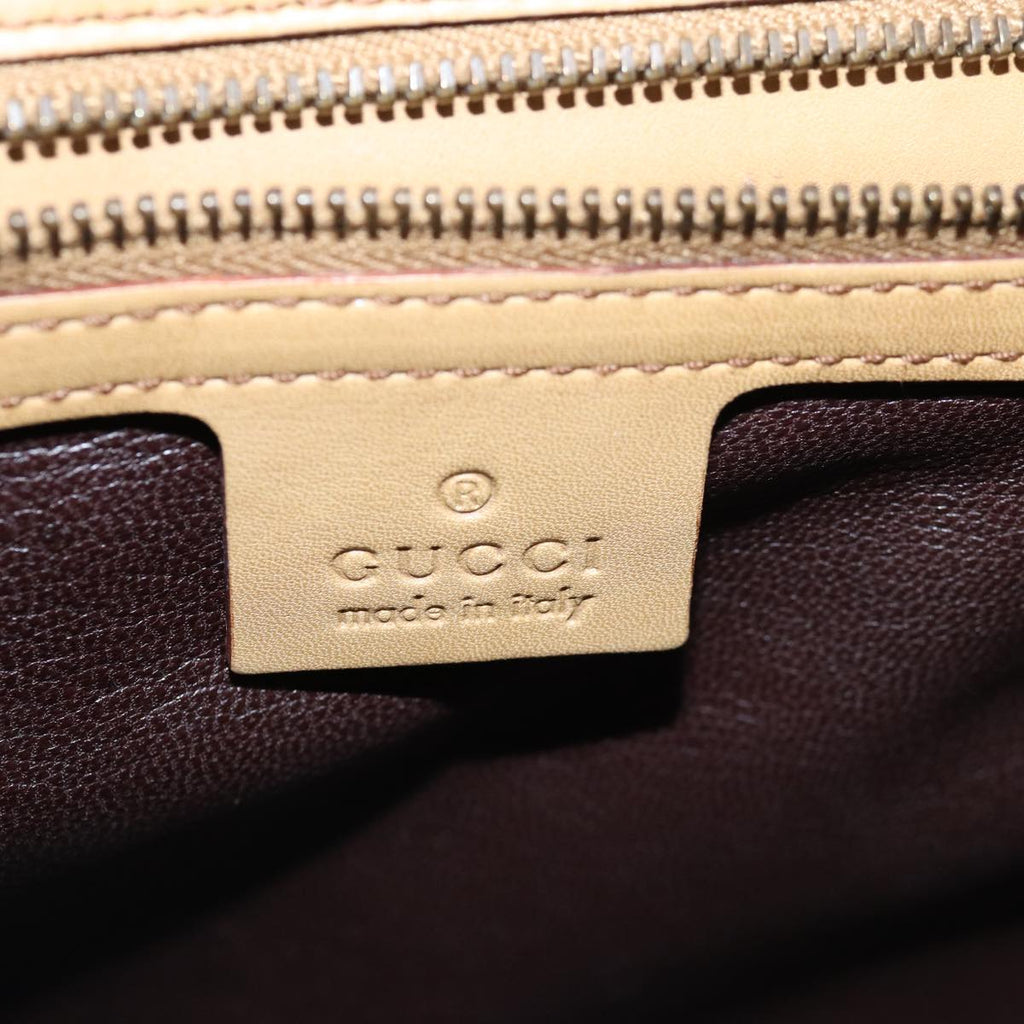 GUCCI Horsebit Shoulder Bag Leather Beige 120982 ep4250