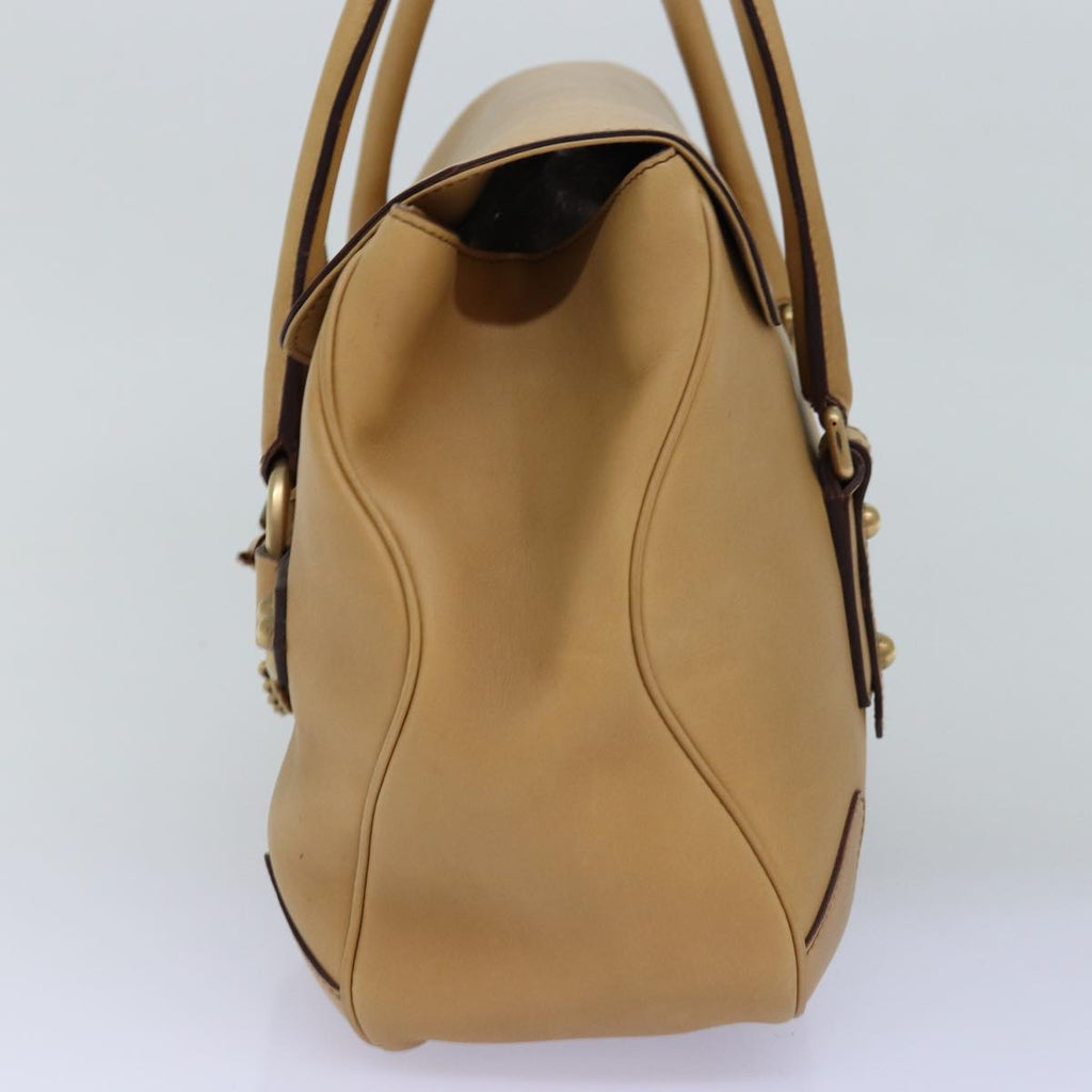 GUCCI Horsebit Shoulder Bag Leather Beige 120982 ep4250