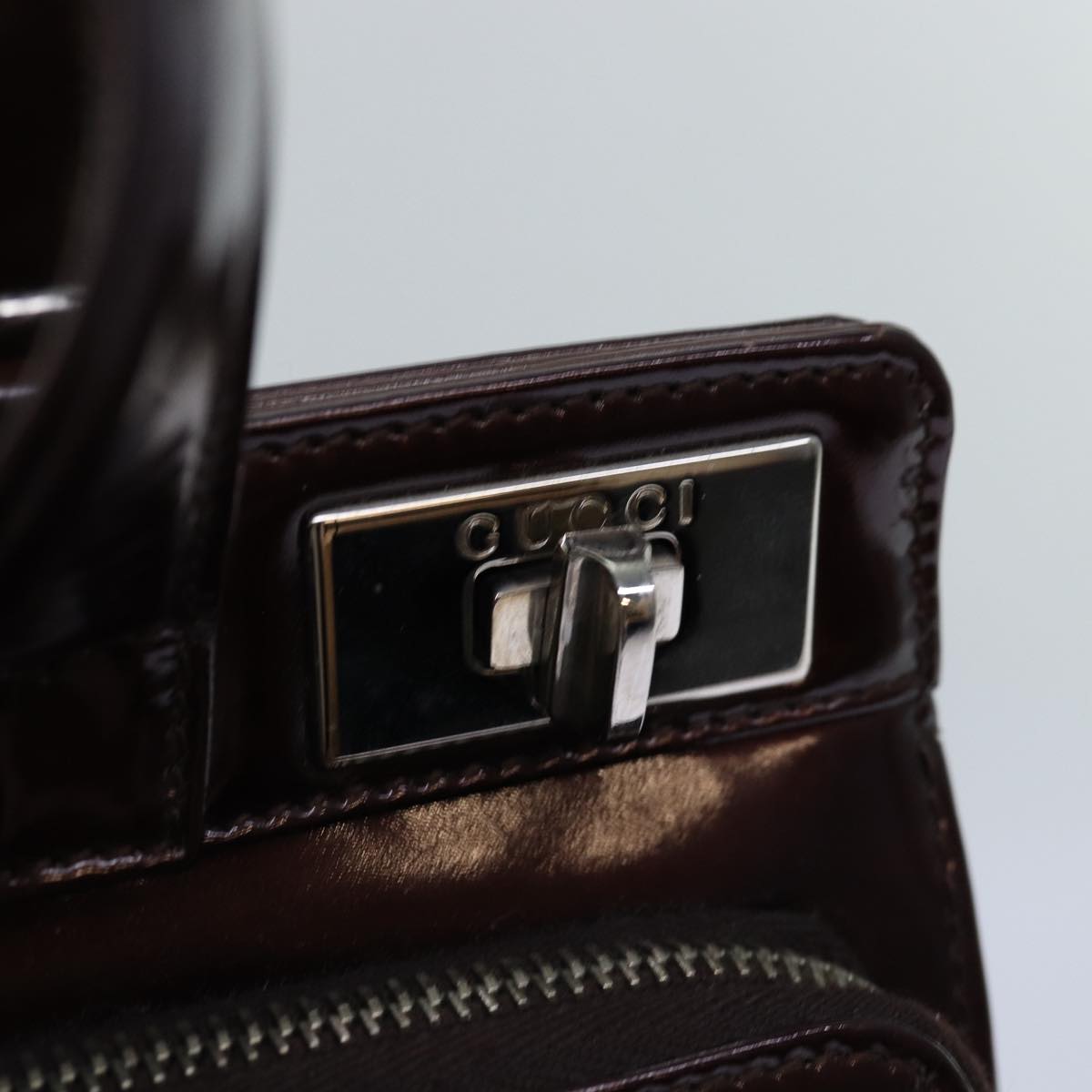 GUCCI Hand Bag Enamel 2way Brown 000 2113 0315 ep4253