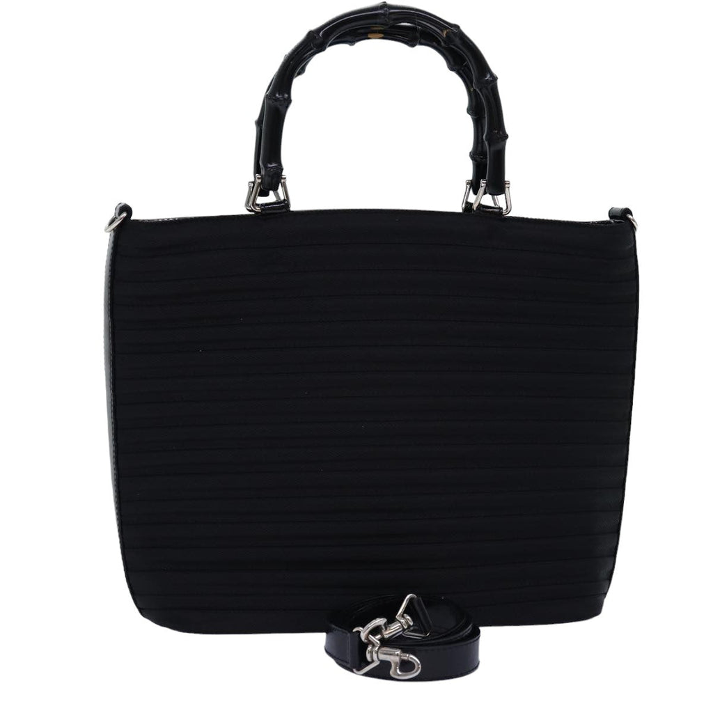 GUCCI Bamboo Hand Bag Nylon 2way Black 000 1998 0588 ep4254