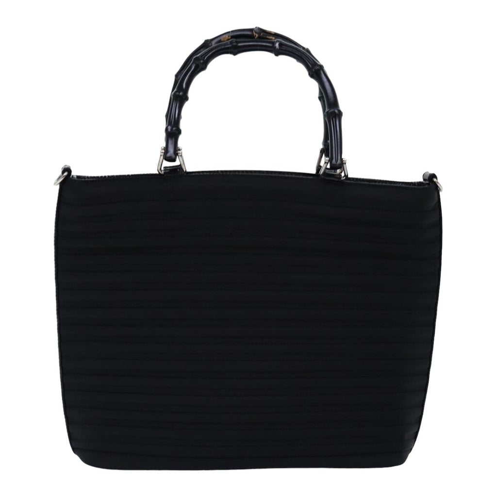 GUCCI Bamboo Hand Bag Nylon 2way Black 000 1998 0588 ep4254